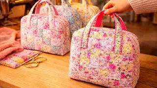 Turning Fabric Scraps Into a Quilted Patchwork Bag | Easy Sewing Tutorial