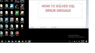 How To Solved SQL Error Message