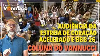 AUDIÊNCIA DA ESTREIA DE CORAÇÃO ACELERADO E BBB 26. COLUNA DO VANNUCCI (13/01)