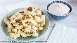 Garlic Parmesan Roasted Cauliflower with Bacon - Keto, Low-Carb