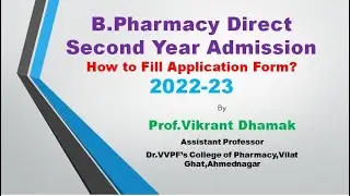 Direct Second Year B.Pharm Admission 2022 l Live Form Filling Demo