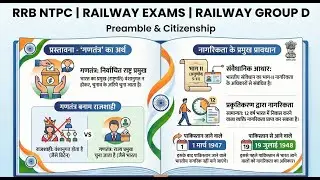 Preamble & Citizenship। RRB NTPC । RAILWAY EXAMS । GROUP D । UPSI । UPP । SSC ALL EXAMS । MTS । GD