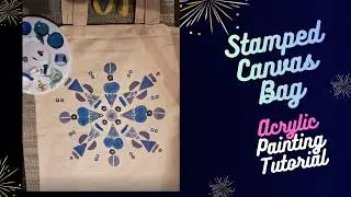 ASMR Stamp Painting on Canvas Bags | Art Process