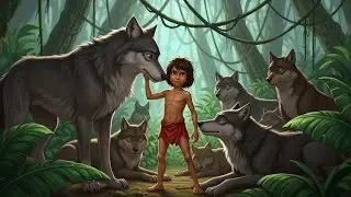 &laquo;Книга джунглей&raquo;: Маугли (все персонажи) 🌴 | Шер Хан 3D 4K | Сказки на ночь для детей на английск...