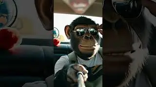 Mr. Ape rolling to the airport for his world trip #travelvlog #mrape #funny #veo3  #gorilla