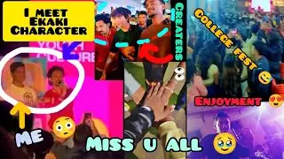 I met creaters 👀🔥 in my college ❤️ ekaki #trending #vlog #contentcreator #funny #friends #enjoy #fun