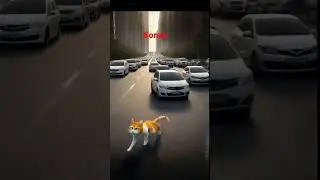a confused cat chasing a mouse in the middle of the highway🤣🤣 #funny #catandmouse #aicatandmouse