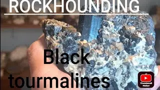 mountain full of Jet Black Tormaline (Schorl) in Maine #minerals #gemstones #crystals #tourmaline