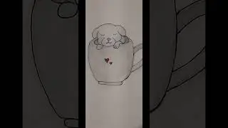 dog drawing #artandcraft #sketch #drawing #dog #cup #cutedog #cute #animalsketching #paperpencils