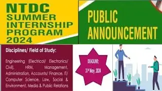 NTDC Summer internship 2024 Pakistan | NTDC internship program for engineer HRM law media IT