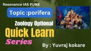 Porifera || Zoology Optional 2024 || Quick learn series || Resonance IAS PUNE