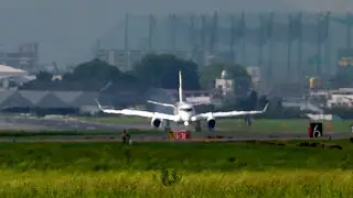 【ド迫力! Landing】RWY16から名古屋空港に着陸する国産ジェット旅客機「MRJ」の飛行試験4号機 Mitsubishi MRJ90STD JA24MJ 2016.9.30