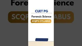 CUET PG FORENSIC SCIENCE  OFFICIAL SYLLABUS #shorts #cuetpg2025 #forensicScience  #cuetpgforensic