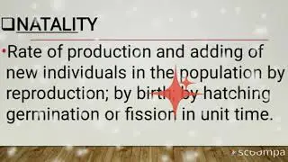 Natality and mortality