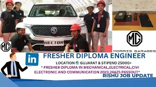 MG Motor India Hiring For Diploma Engineer🤠 Salary 25k+@MGMotorIndia#job #morrisgaragesindia#diploma