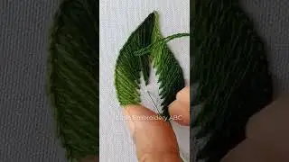 basic fishbone stitch hand embroidery tutorial for beginners new art #ytshorts #beginnersstitch