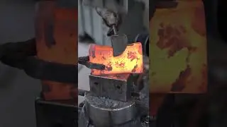 Forging an axe with a steeled poll  #blacksmith #forging #axe