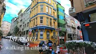 Istanbul Walk | Snowy Streets of Cihangir, Beyoğlu in Winter 2021