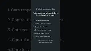 If It Feels Intense, Read This (Love vs Control)