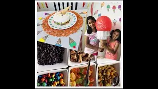 DIY Icecream theme birthday party decorations, food, surprise gift and games by S & M Arts Club