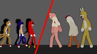 Sonic exe, tails doll and knuckles.exe vs the joy joy gang(Creppypasta vs dark deception)