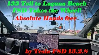 133 Toll to Laguna&mdash;FSD Takes the Wheel! / Tesla FSD 13.2.8 #TeslaFSD #FSD #RawDrive #LagunaBeach
