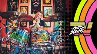 Hand painting a drum kit for MASTODON