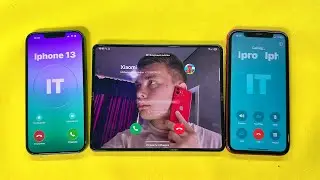 Three Incoming Call IPhone 11/ iPhone 13 vs Samsung Z Fold3, Horizontal Phone