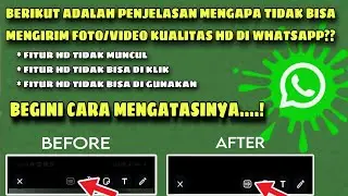 Cara Mengatasi Tidak Bisa Mengirim Foto/Video Kualitas HD Di WhatsApp || Fitur HD Tidak Bisa Di Klik