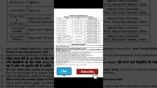 nou examination programme 2023!nou BLIS exam date 2023! nalanda open University exam #shortsindia
