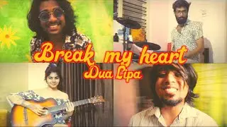 Dua Lipa - Break My Heart | Quarantine cover song in split screen | Retro band Skytrip