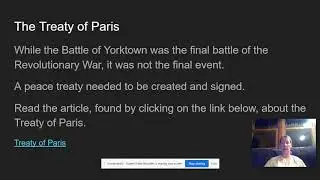 Battle of Yorktown and The Treaty of Paris 1893