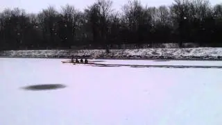 Eisrudern auf dem Stichkanal Hildesheim