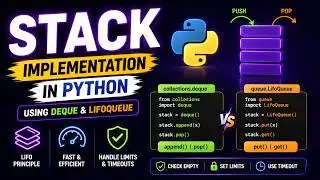 Implement Stack in Python Using Collections and Queue Modules | Python Tutorial | Data Structures