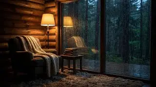 Instant Relief: Rain Sounds in Dark Forest Cabin with Cozy Armchair to Cure Insomnia Fast 🌙