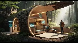 Unreal Massive Tree Log Turned into High-Tech Modern Shelter &ndash; Addictive, Wordless Wilderness