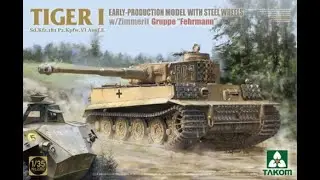 TAKOM 2202 1/35 Tiger I Early-Production Model Weels Zimmerit `Gruppe Failman` (Unboxing)