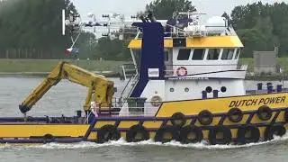DUTCH POWER IS a shallow draft anchor handling tug