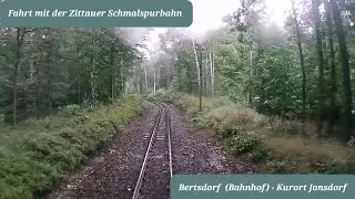 Fahrt mit der Zittauer Schmalspurbahn : Bertsdorf (Bahnhof) - Kurort Jonsdorf hin und Zurück