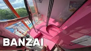 BANZAI Water Slide in Water Park Aquapark FALA Poland, POV 4k video