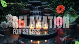DEEP SLEEP MUSIC 🌙 Waterfall Sounds & Candles|Relaxing Music for Insomnia,Stress Relief & Meditation