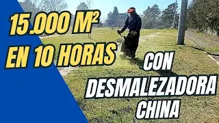 Cortando grandes superficies con desmalezadora gamma 68cc #desmalezadora #jardinero #trabajo 
