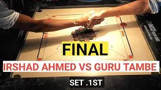 men's final, irshad ahmed vs guru tambe ,carrom tournament setup by Nilesh vidharbha carrom set 1