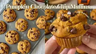 Soft & Moist Pumpkin Chocolate Chip Muffins (No Mixer Needed!)