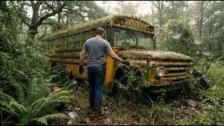 Abandoned School Bus Found in the Woods After Decades | Full Inspection & Recovery
