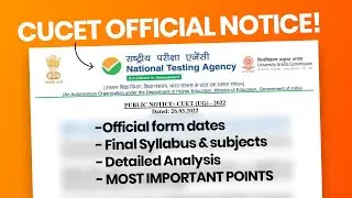 CUCET ALL DETAILS OUT!- Form Dates, Syllabus, Subjects