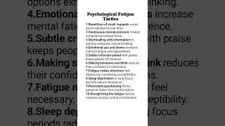 Psychological Fatigue Tactics #qoute #quotes #preciousqoutes