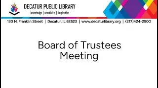 Board of Trustees Meeting 01/15/2026