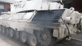 LEOPARD 1 TANK  ENGINE SOUND - Right into the V10 exhaust