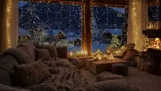 Winter Piano Bliss | Snowfall, Crackling Fireplace Sounds, and Relaxing Music for Calm Nights